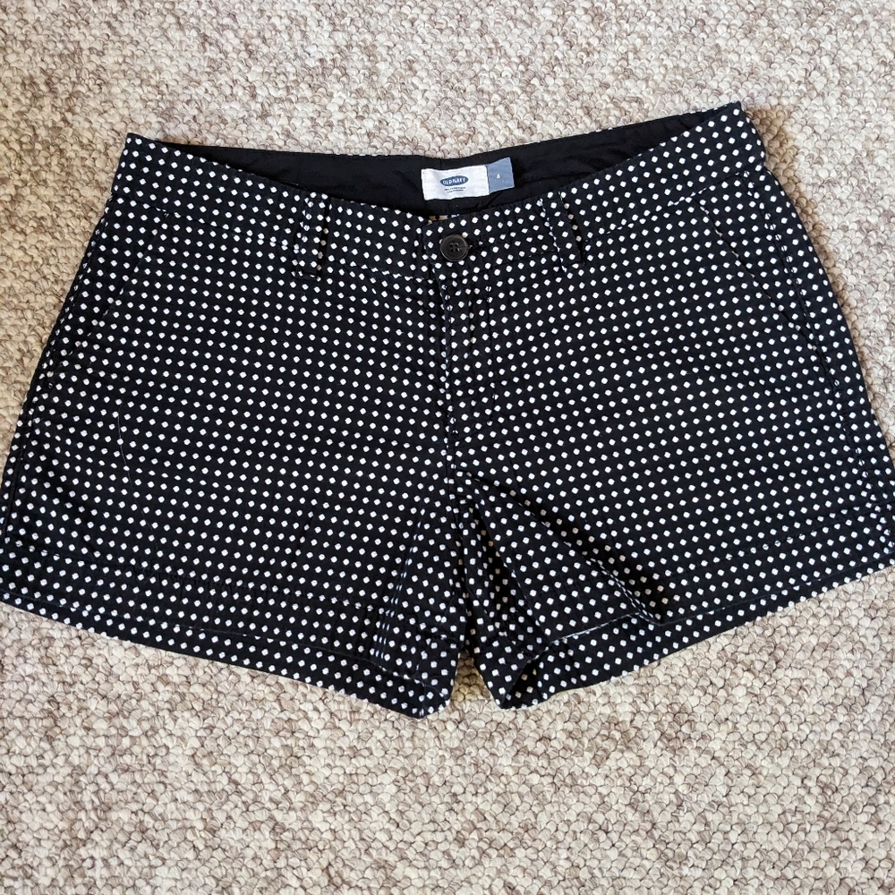 Old Navy Black Polka Dot Shorts, 6
